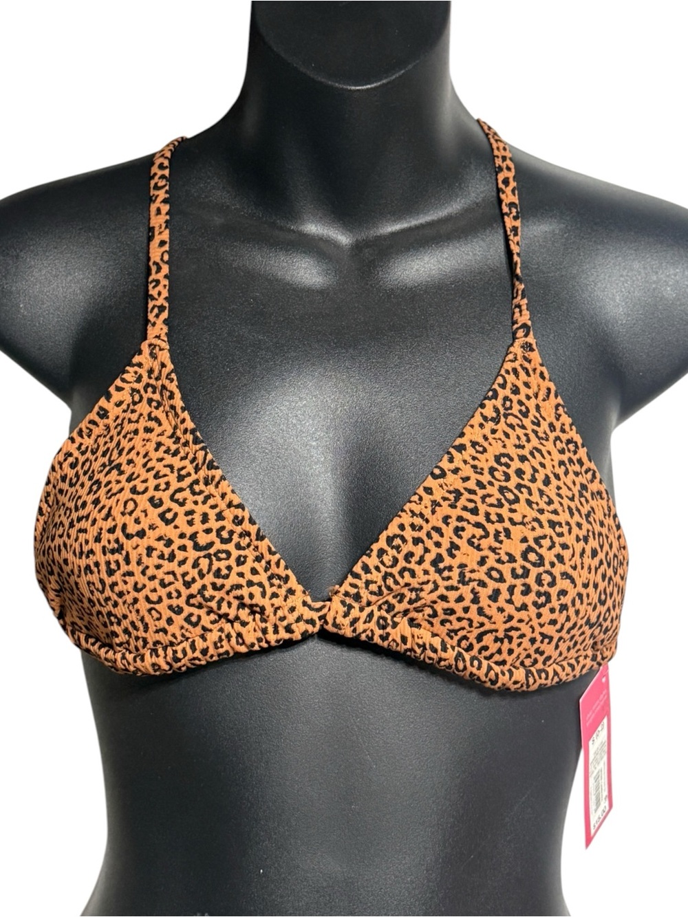 Xhilaration Leopard Print Triangle Bikini Top Women’s Small Adjustable NWT